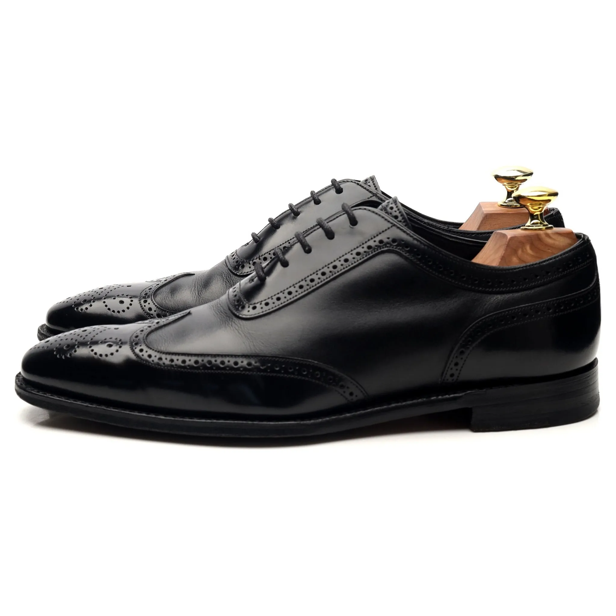 M&S Black Leather Oxford Brogues UK 7 F