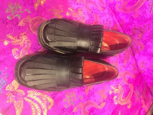 Marni funky fringed black leather brogues 37.5