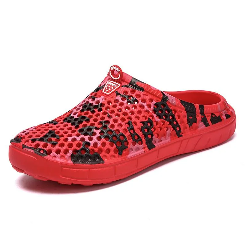 Men Camouflage Hole Water Beach Slide Sandals