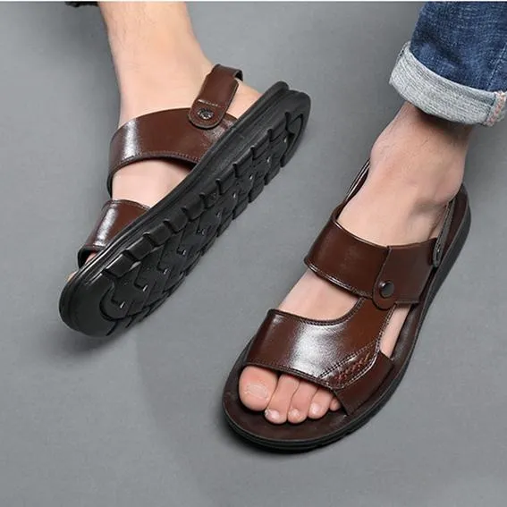 Men soft comfortable open toe flat sandals