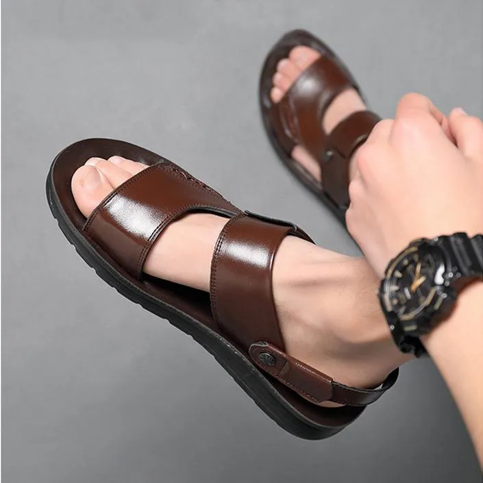 Men soft comfortable open toe flat sandals