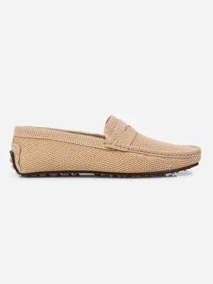 Men's Beige Moc Toe Sued Finish Casual Loafer (IX4109)