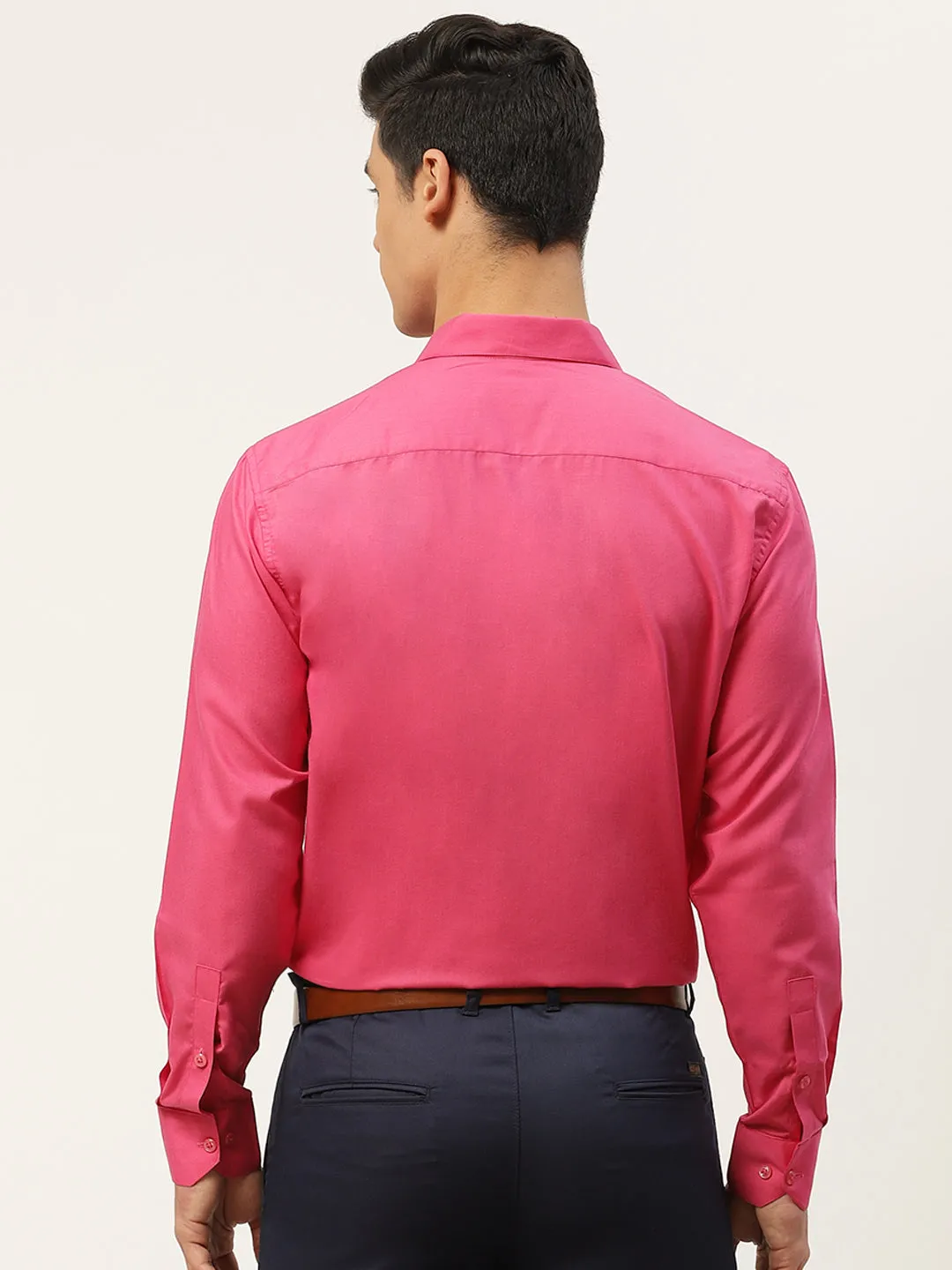 Men's Cotton Dark Pink Classic Formal Shirt - Sojanya