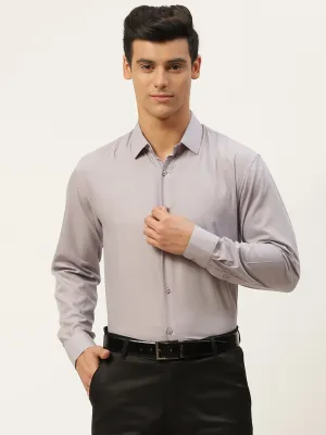 Men's Cotton Grey Classic Formal Shirt - Sojanya