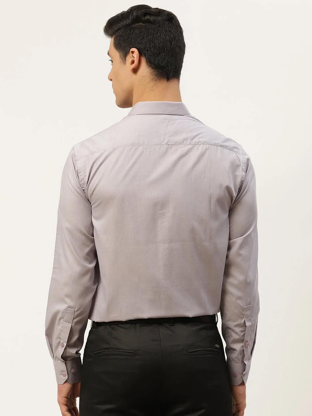 Men's Cotton Grey Classic Formal Shirt - Sojanya