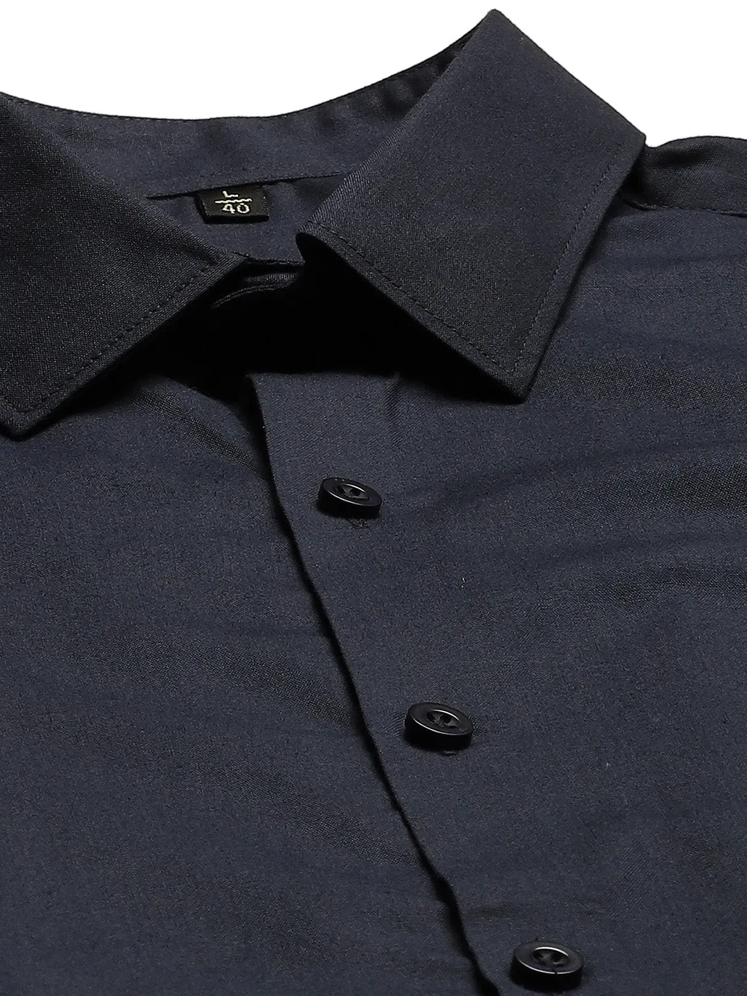 Men's Cotton Navy Blue Classic Formal Shirt - Sojanya