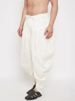 Men's Cream Cowl Dhoti - Vastramay