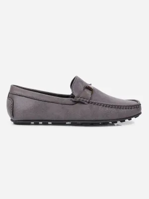 Men's Grey Moc Toe Buckle Loafer (IX4115)