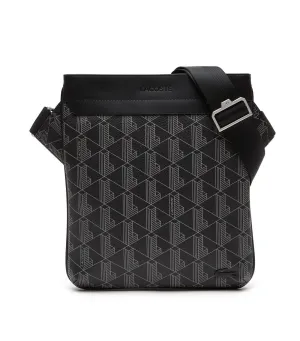 Men's Lacoste The Blend Monogram Print Shoulder Bag Monogram Noir Gris