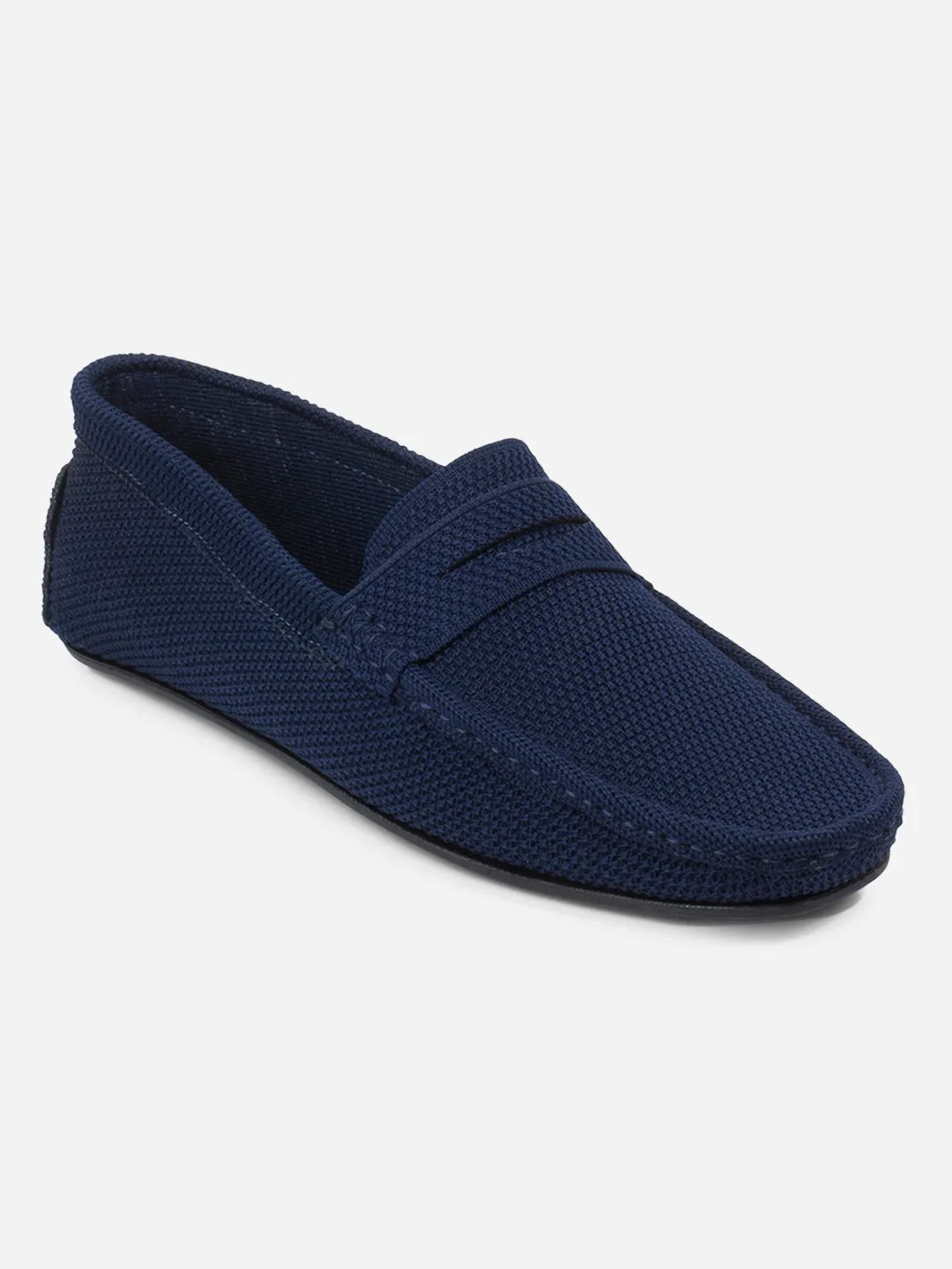 Men's Navy Moc Toe Sued Finish Casual Loafer (IX4109)