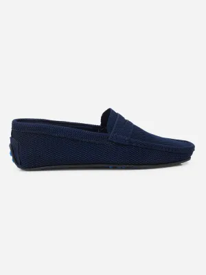 Men's Navy Moc Toe Sued Finish Casual Loafer (IX4109)