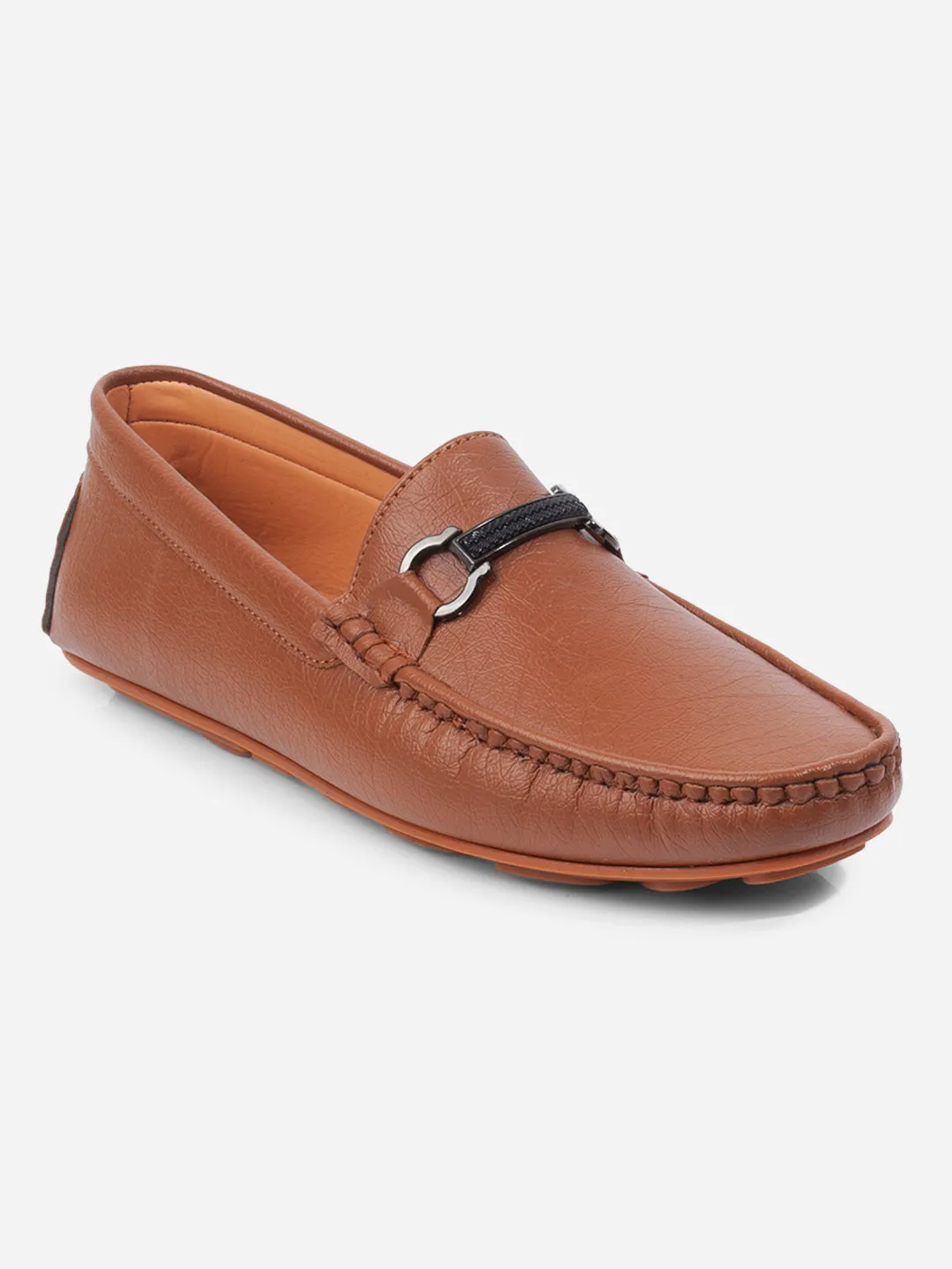 Men's Tan Moc Toe Buckle Loafer (IX4111)