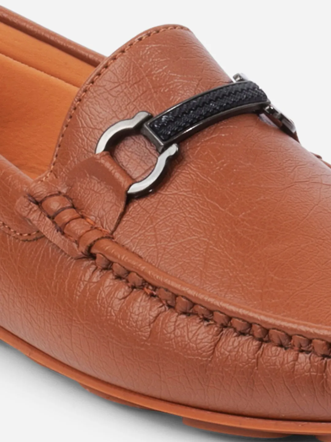 Men's Tan Moc Toe Buckle Loafer (IX4111)