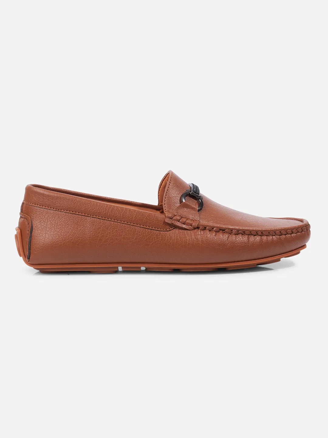 Men's Tan Moc Toe Buckle Loafer (IX4111)