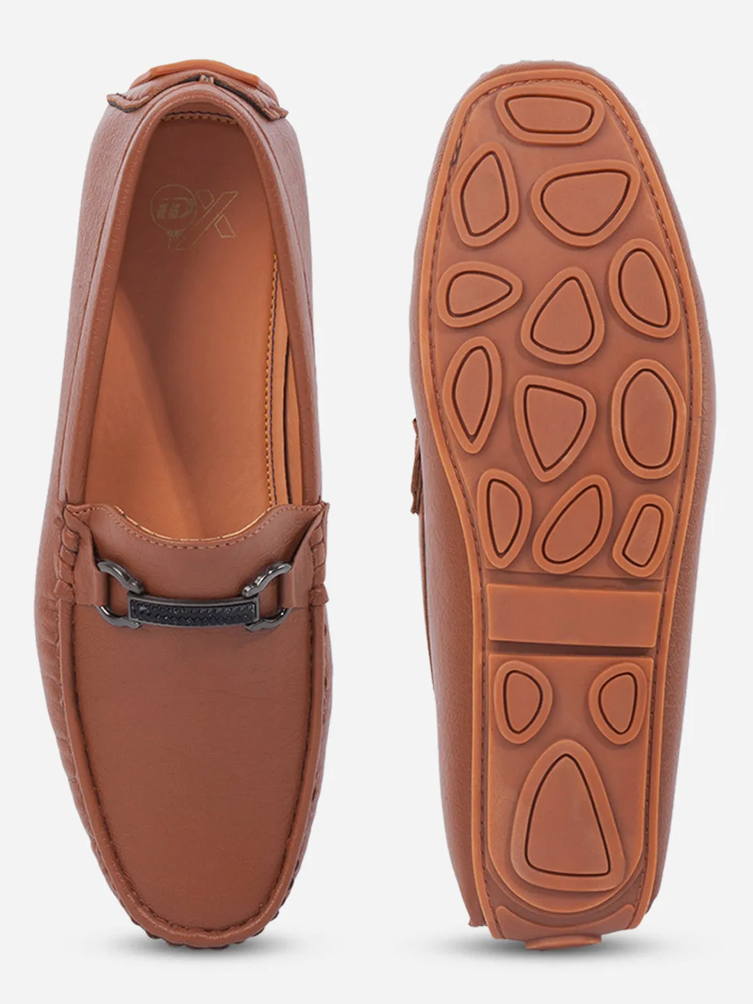 Men's Tan Moc Toe Buckle Loafer (IX4111)