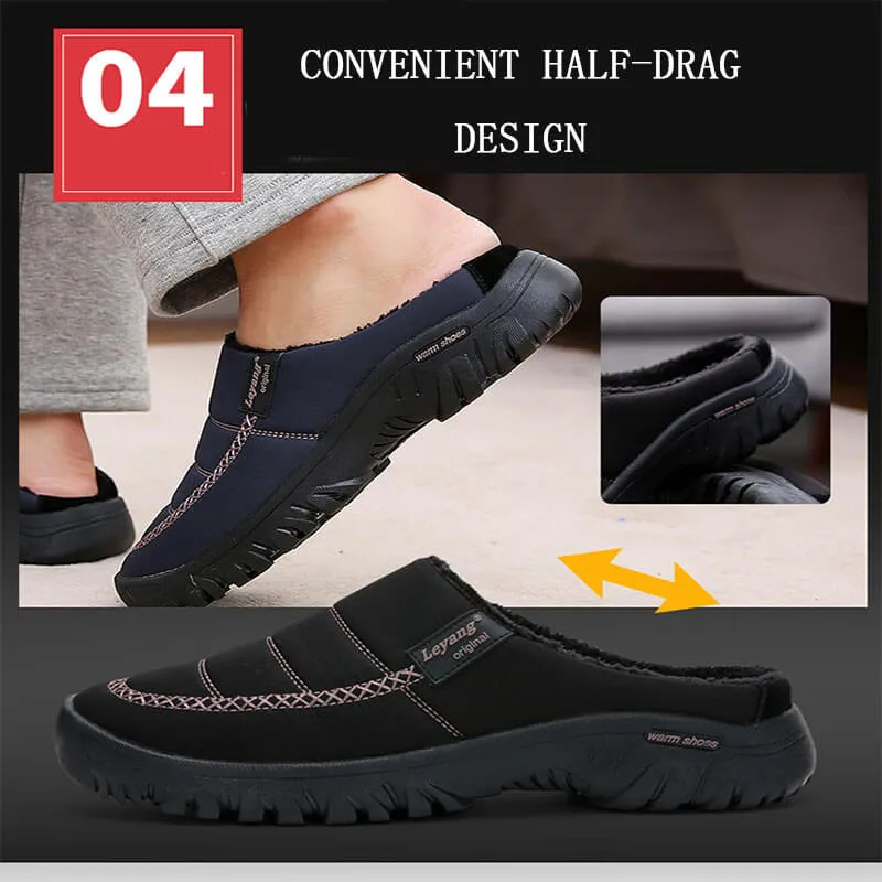 Men's Women's Warm Cotton Knit Memory Foam water proof Slippers Soft House Slippers with Anti Slip Sole