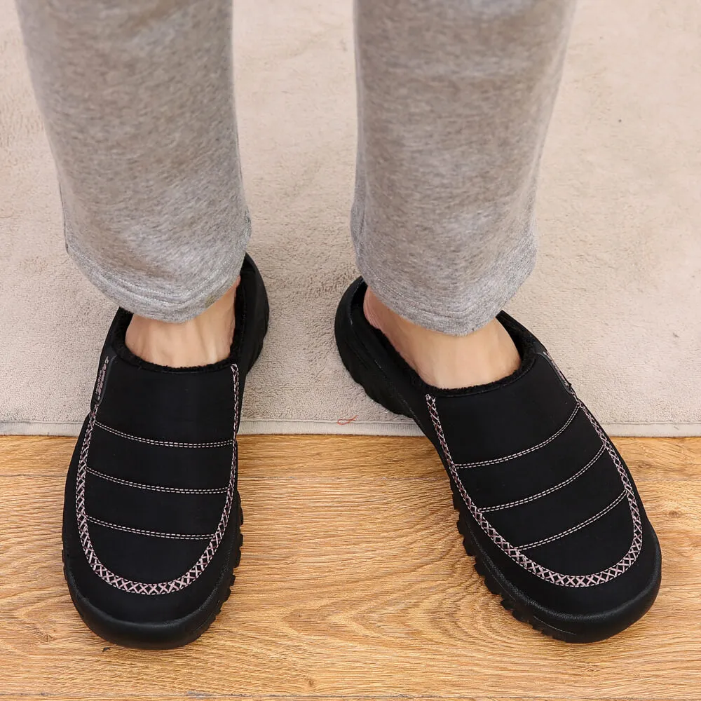 Men's Women's Warm Cotton Knit Memory Foam water proof Slippers Soft House Slippers with Anti Slip Sole