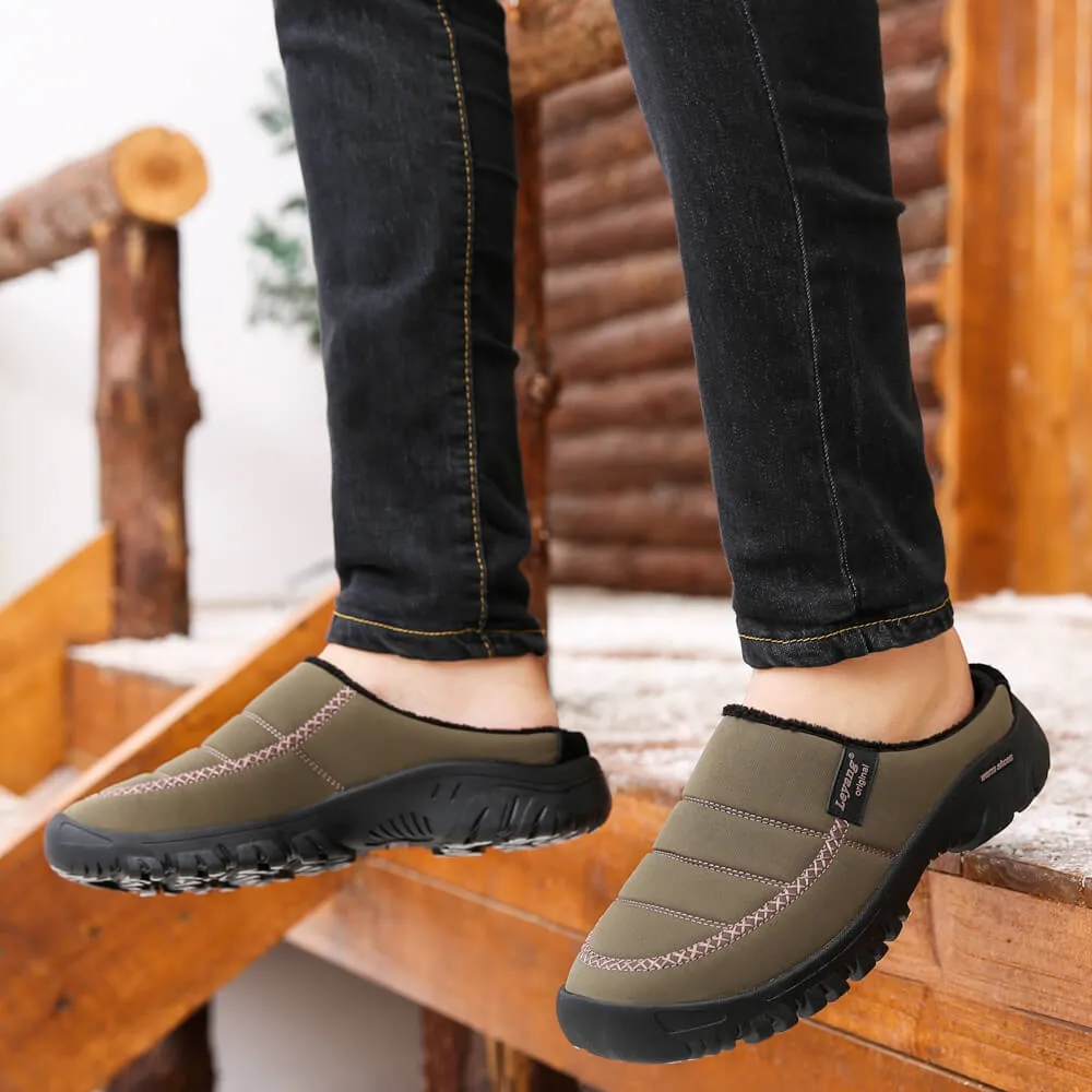 Men's Women's Warm Cotton Knit Memory Foam water proof Slippers Soft House Slippers with Anti Slip Sole