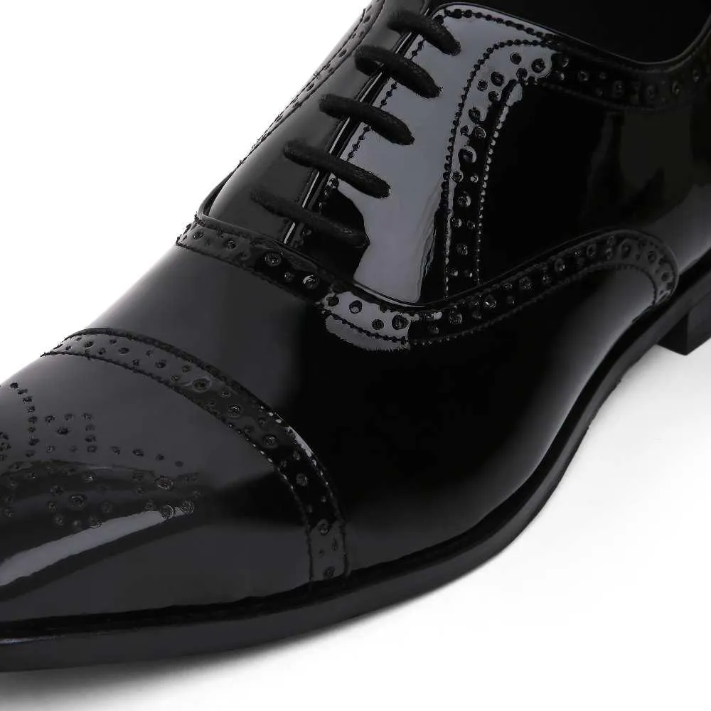 Merlin - Black Patent Oxford Lace-Up