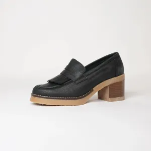 Metis Black Leather Loafers