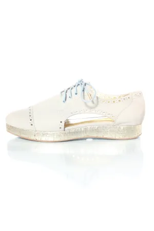 MISS WILSON - Dusty blue leather cutout brogues! 39