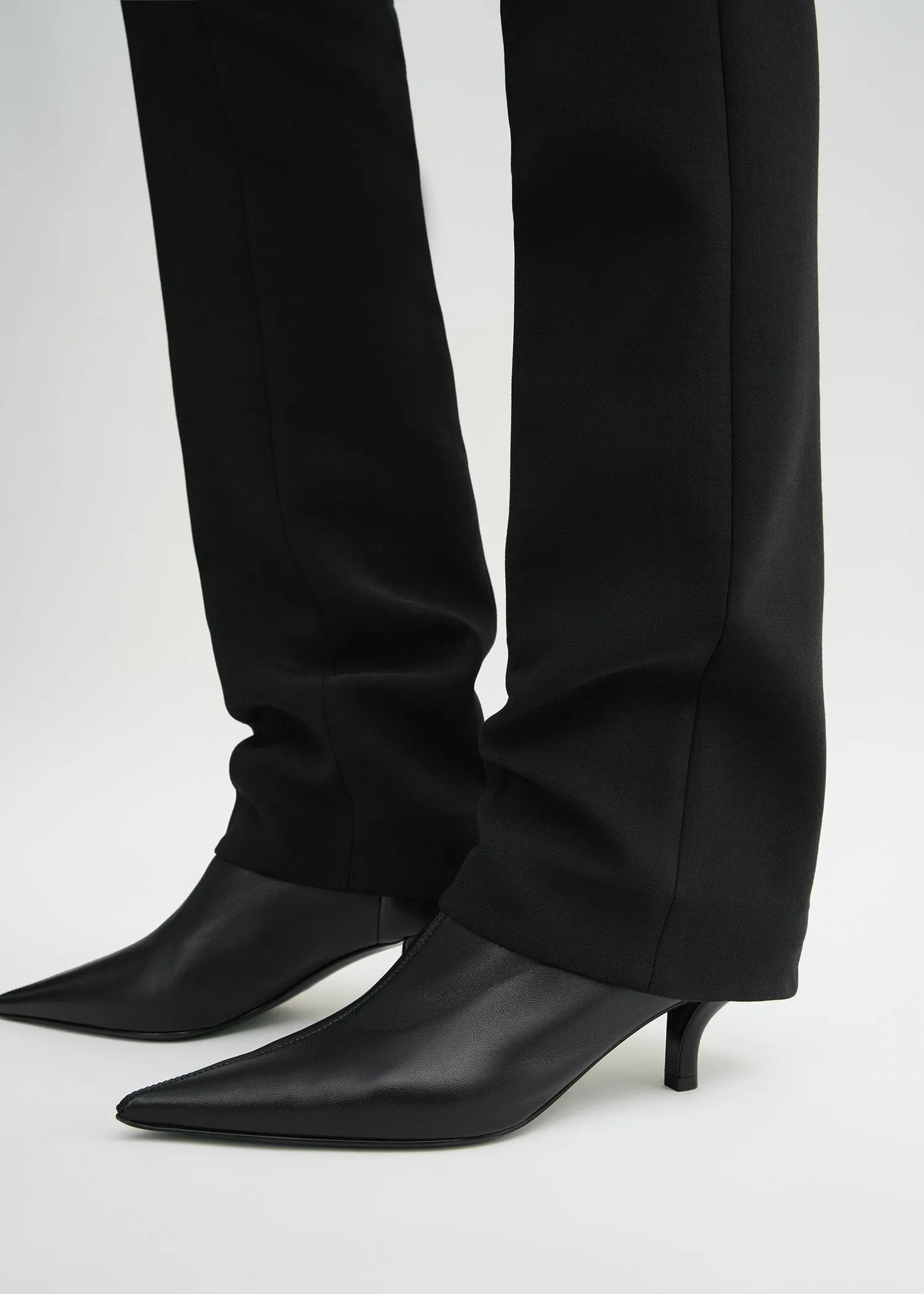 Nappa heeled sock boots black