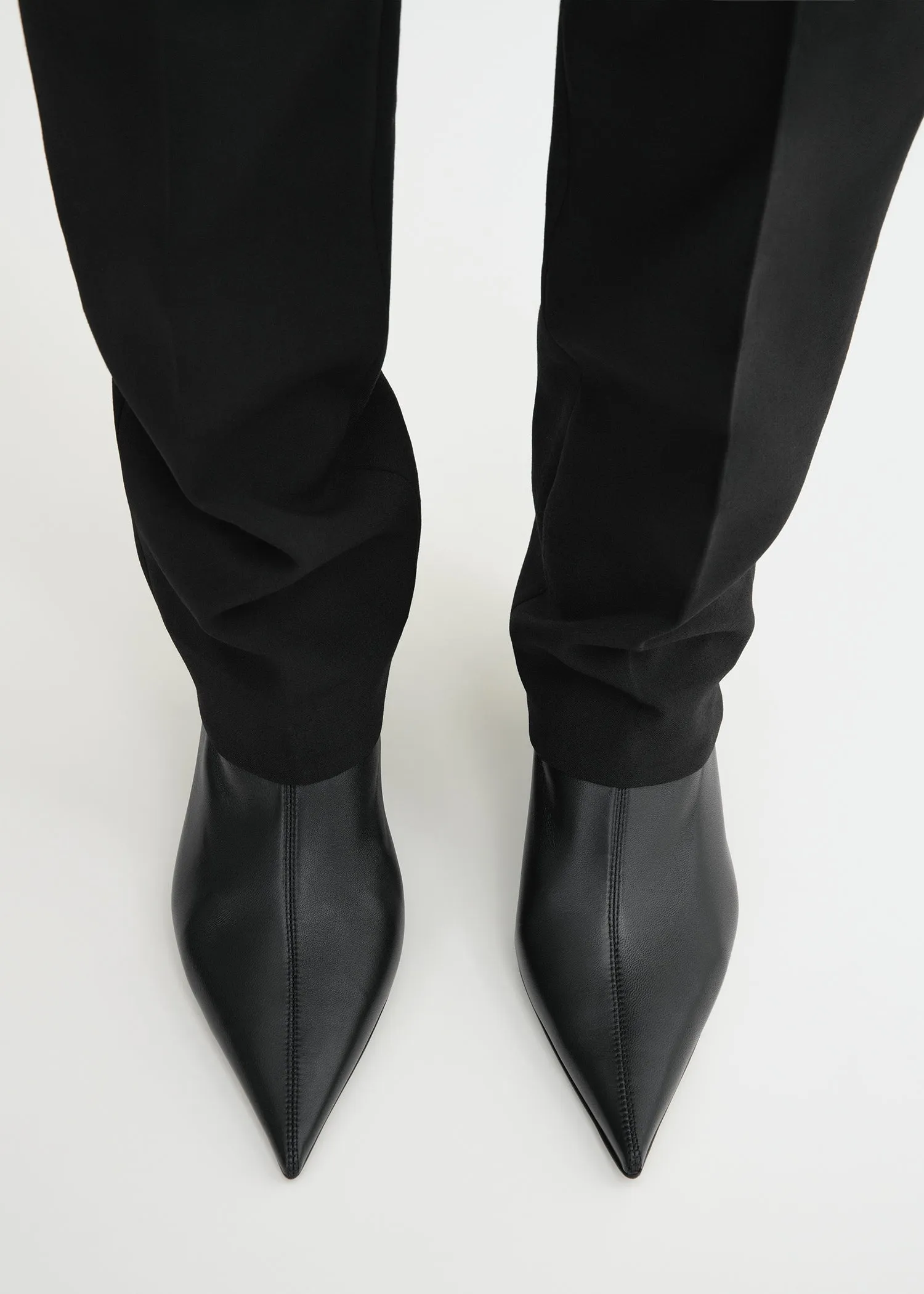 Nappa heeled sock boots black