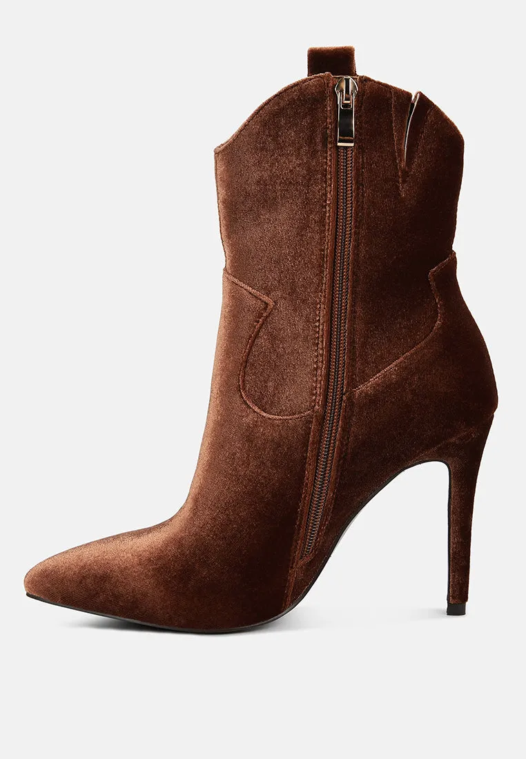 NAT-LOVE Brown Velvet Cow Girl boot