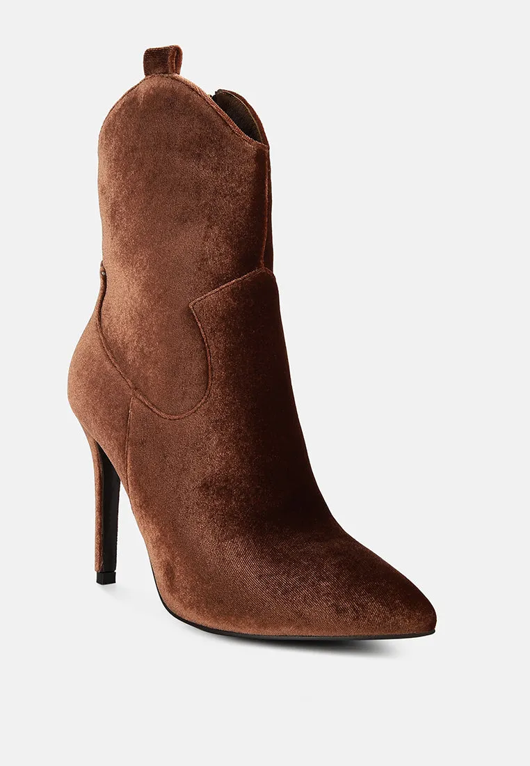 NAT-LOVE Brown Velvet Cow Girl boot