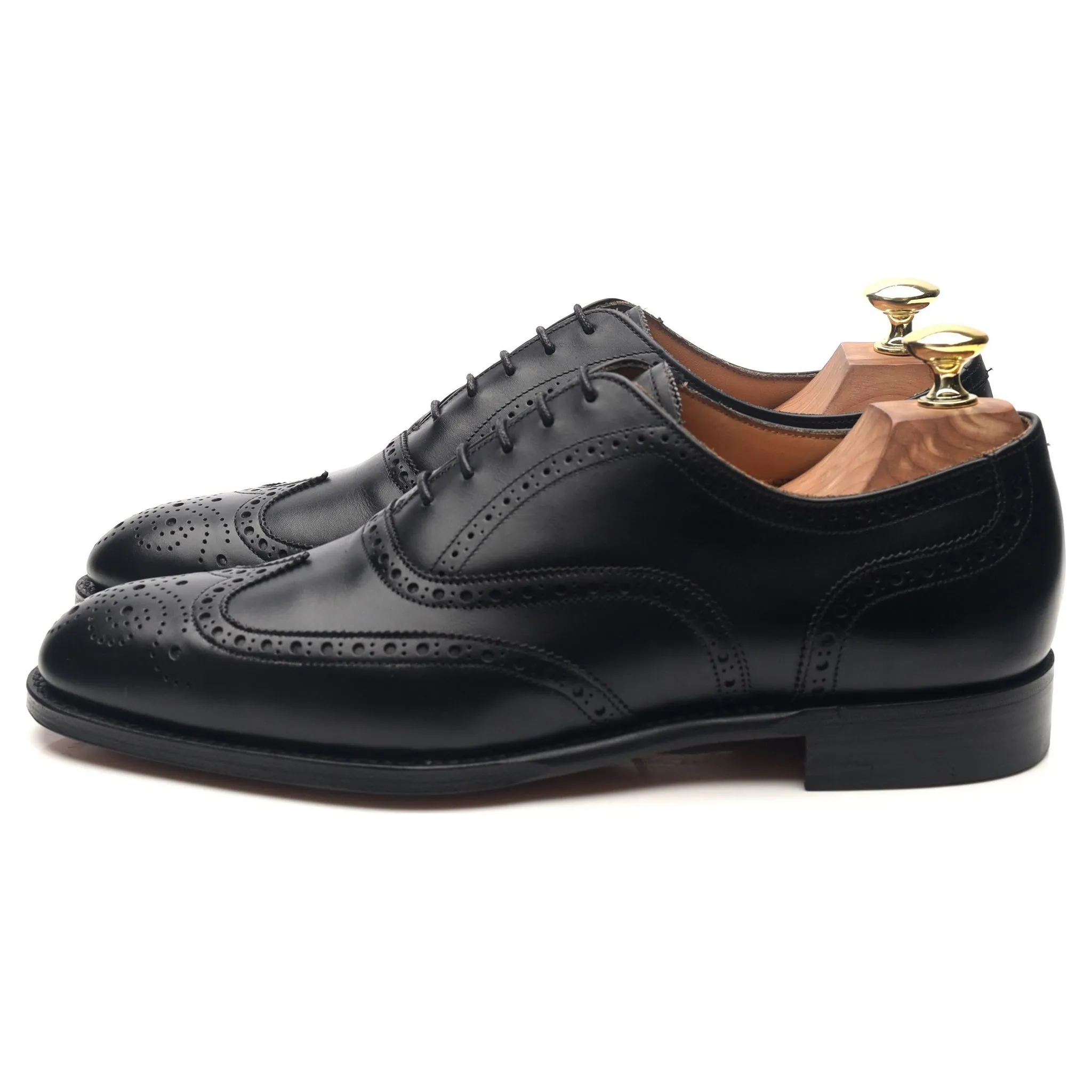 New & Lingwood Black Leather Brogues UK 7.5 E