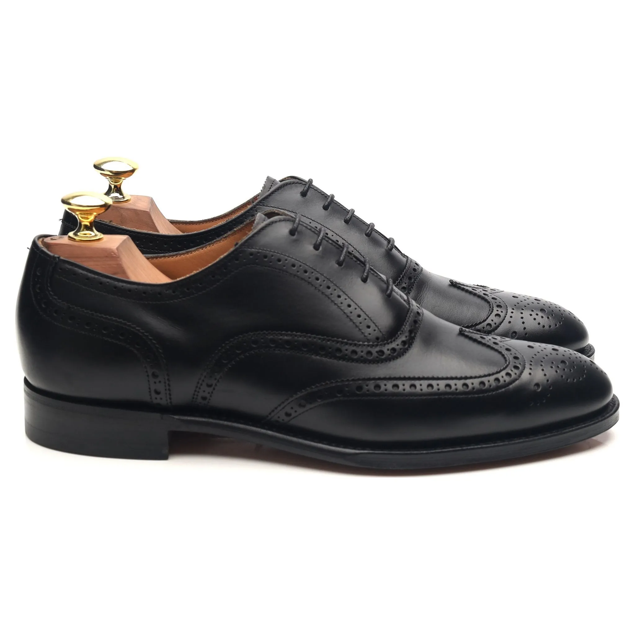 New & Lingwood Black Leather Brogues UK 7.5 E