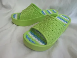 NEW BAOSHUN Womens Shower Water Sandals Flip Flop Mules 6.5 LIME GREEN Vegan