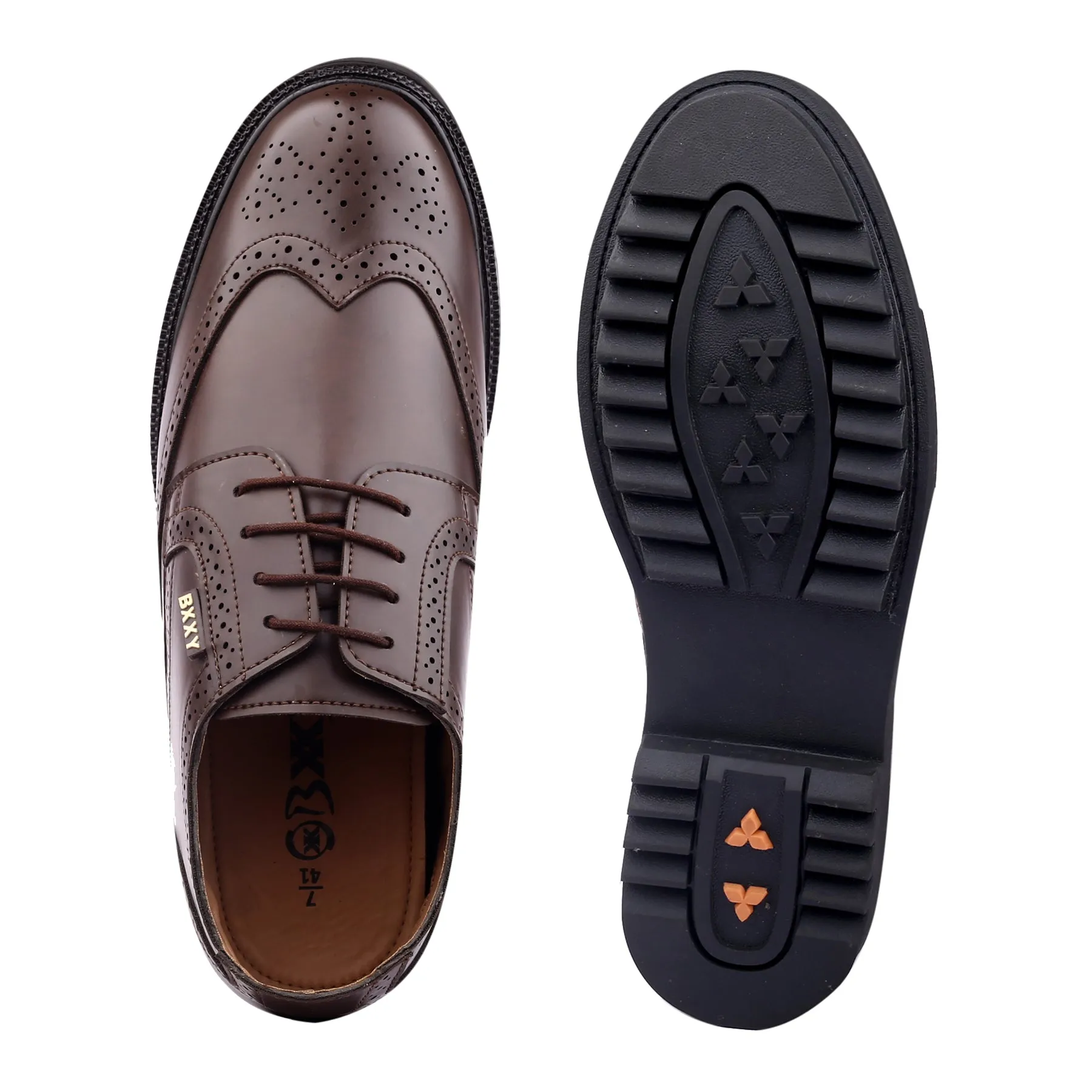 New Latest Men's Faux Leather Formal Brogue Shoes