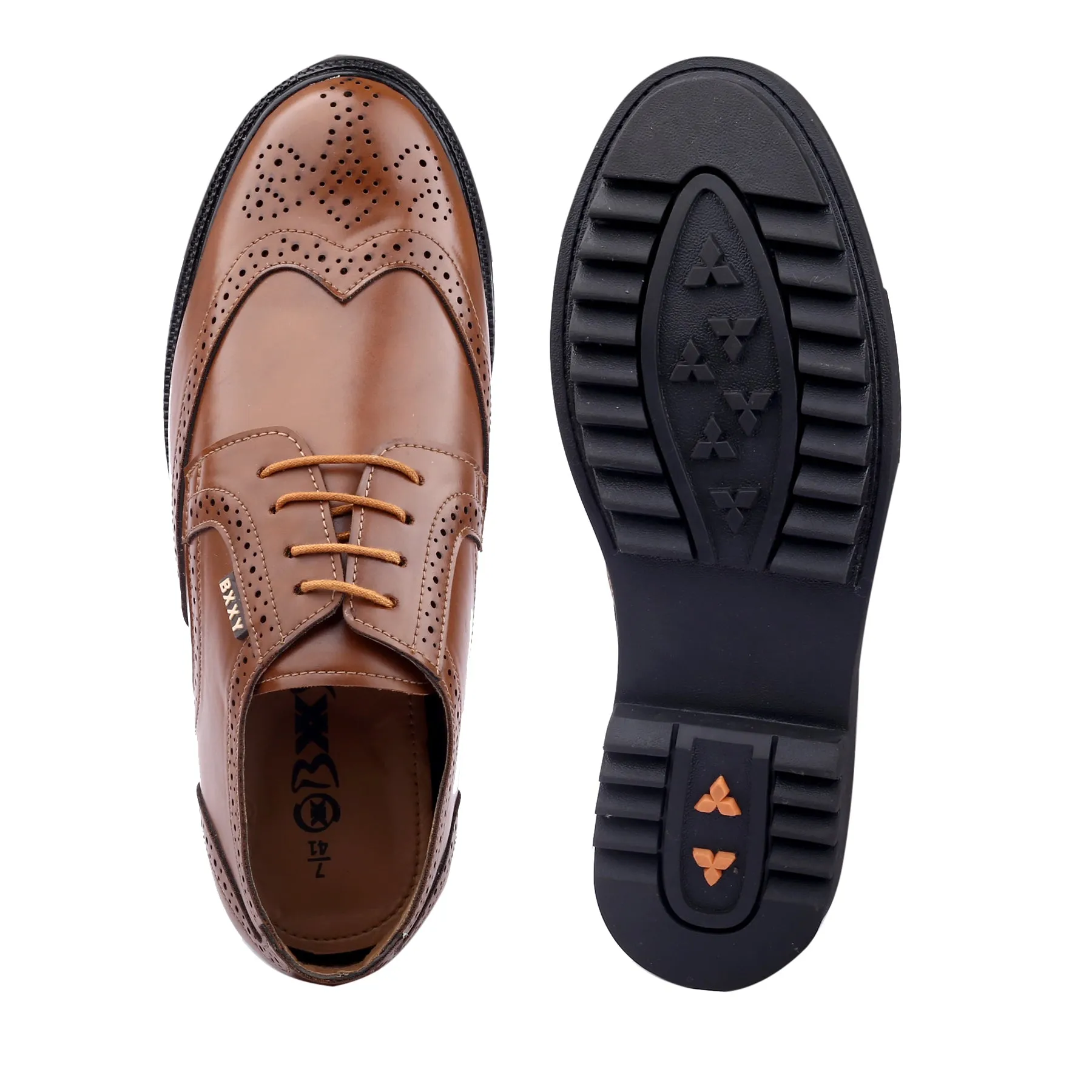 New Latest Men's Faux Leather Formal Brogue Shoes