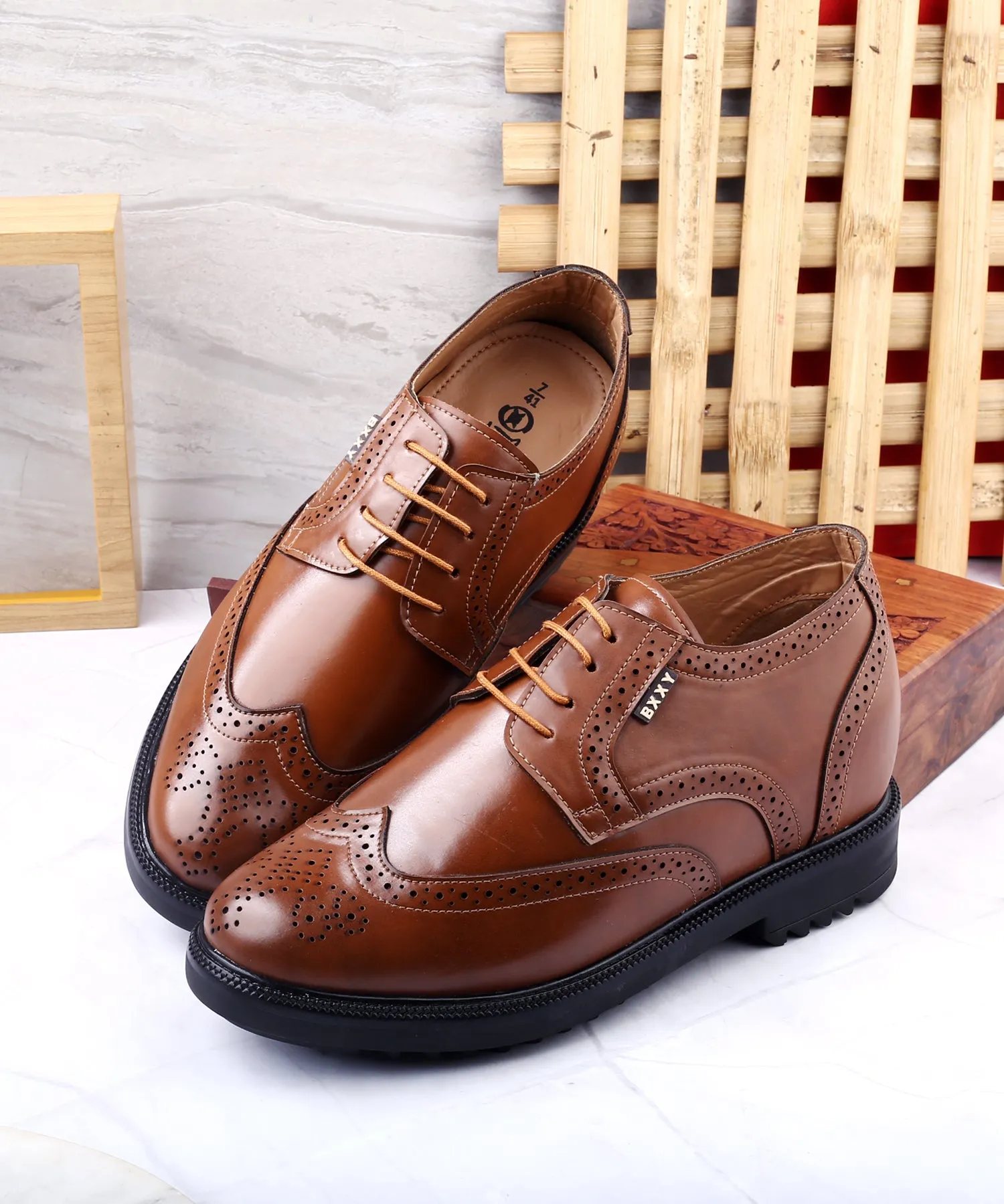 New Latest Men's Faux Leather Formal Brogue Shoes