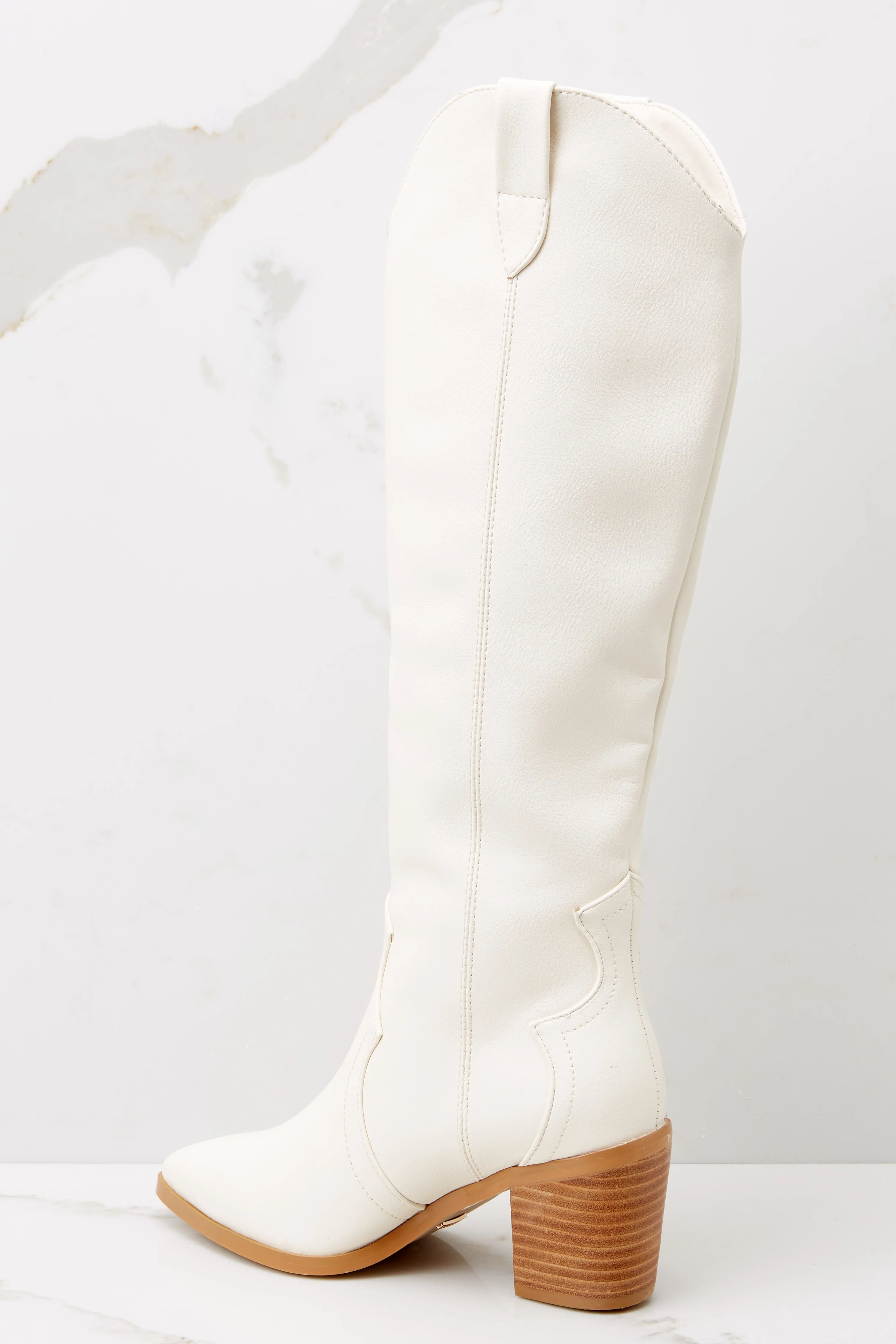 Novena Off White Knee High Boots