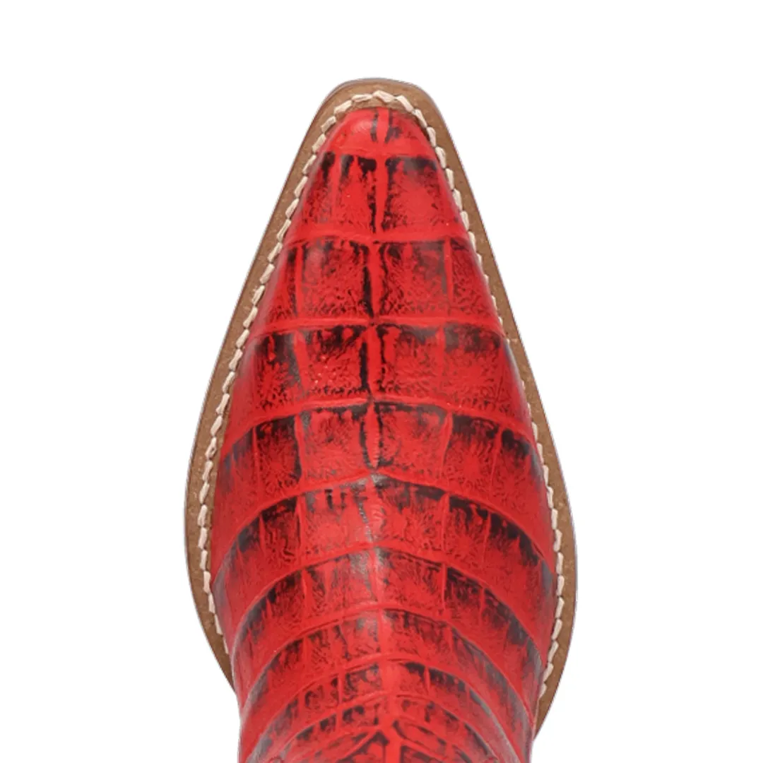 Online Exclusive | Dingo| Ozzie Animal Print Leather Boot in Red **PREORDER