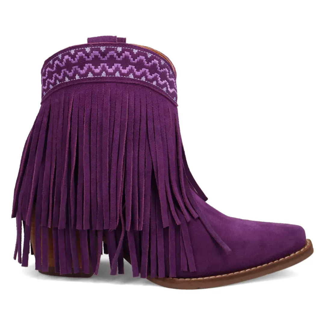 Online Exclusive | Dingo | Tapadero Suede Leather Bootie in Purple ** PREORDER