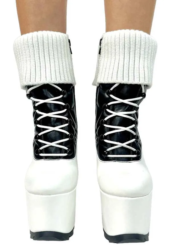 Operetta [Wht/Blk] | PLATFORM BOOTS [PREORDER]