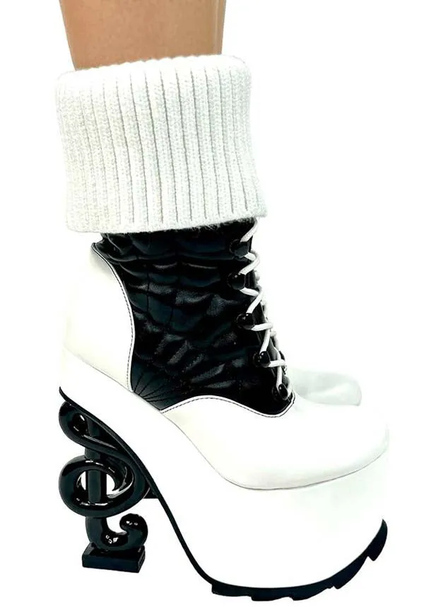 Operetta [Wht/Blk] | PLATFORM BOOTS [PREORDER]