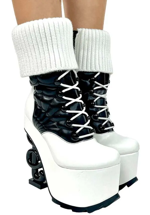 Operetta [Wht/Blk] | PLATFORM BOOTS [PREORDER]