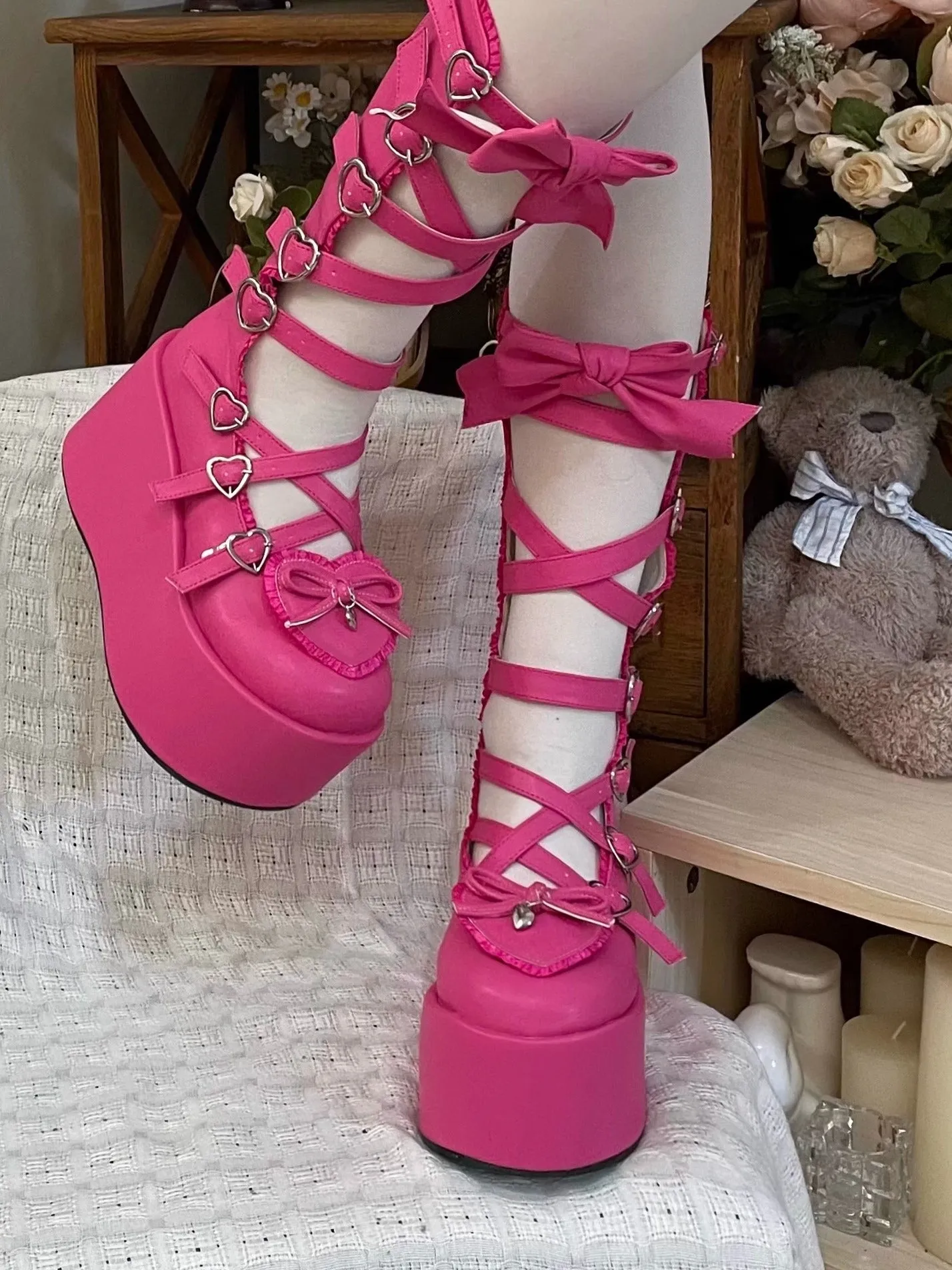 Original Lolita design thick-soled lace-up boots