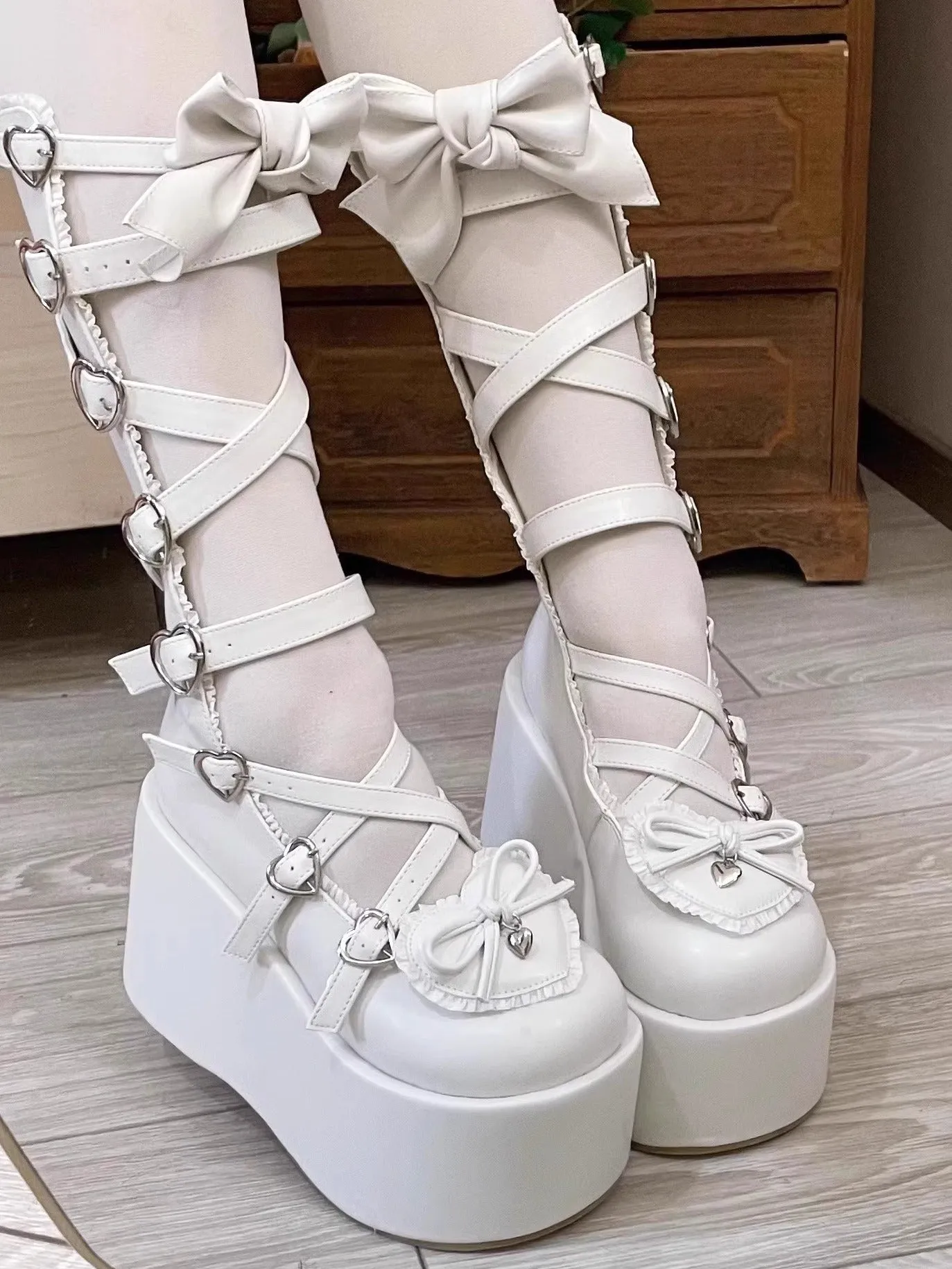 Original Lolita design thick-soled lace-up boots