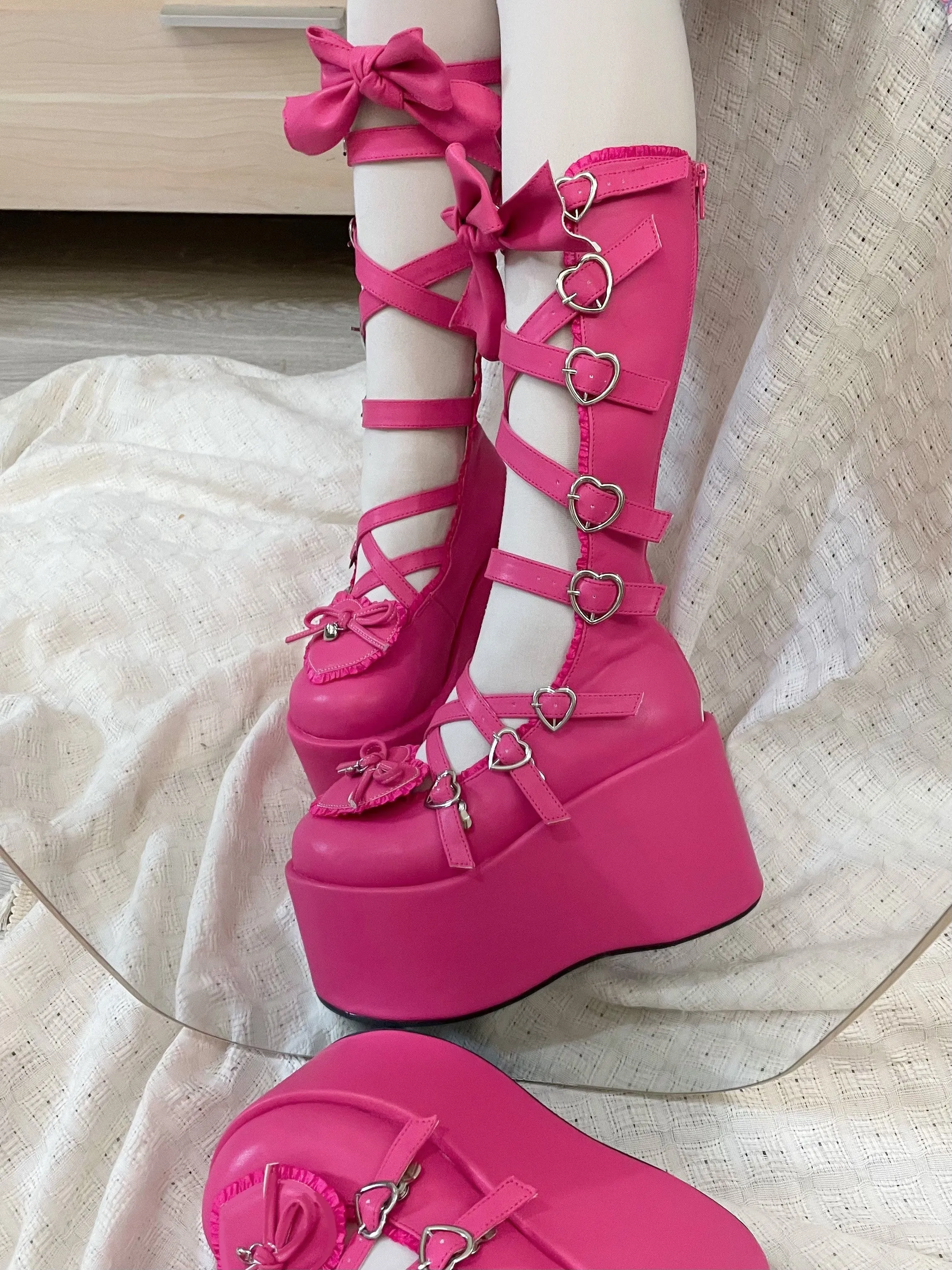 Original Lolita design thick-soled lace-up boots