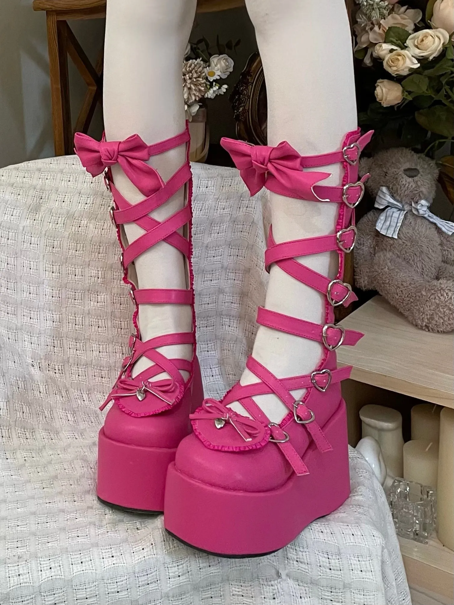 Original Lolita design thick-soled lace-up boots