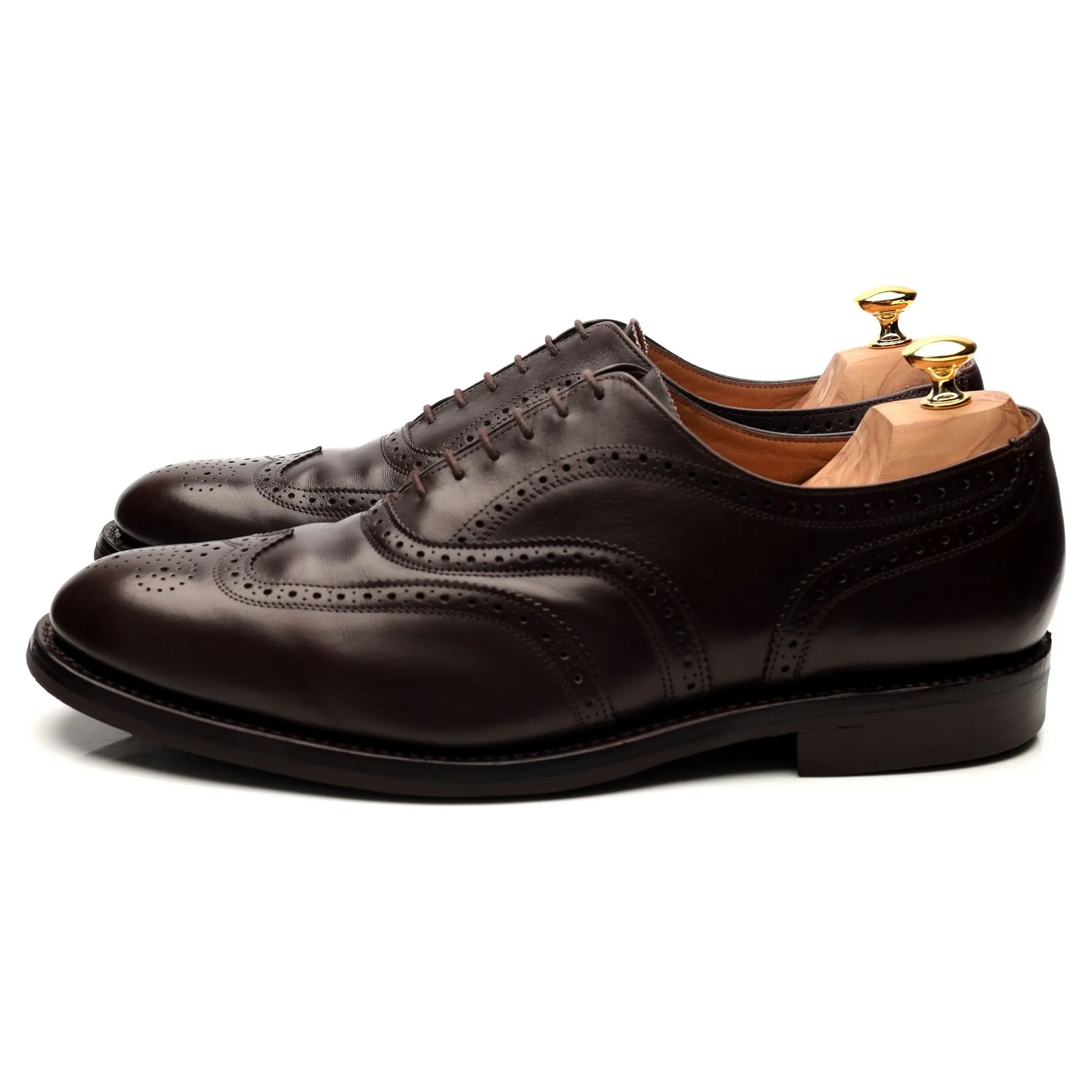 'Oslo' Dark Brown Leather Brogues UK 12 F