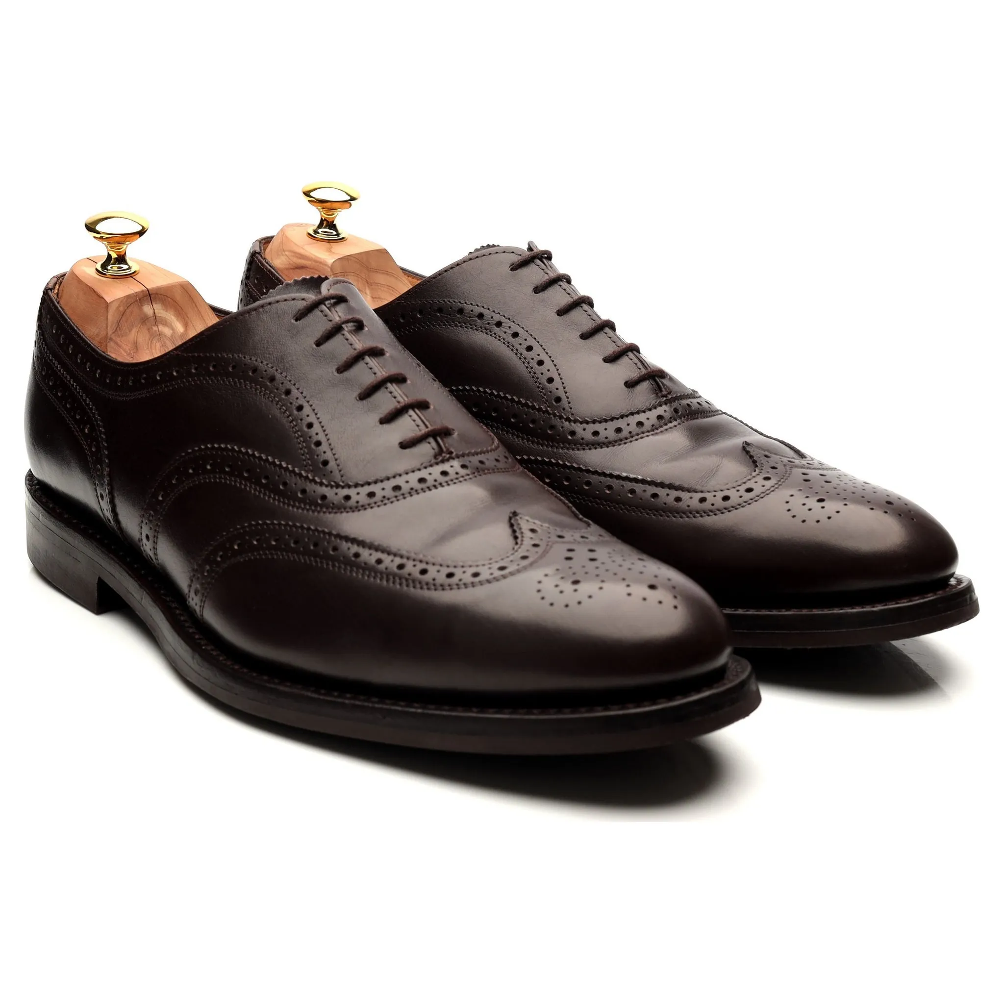 'Oslo' Dark Brown Leather Brogues UK 12 F