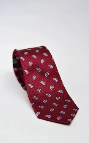 Paisley Silk Tie - Burgundy / Blue