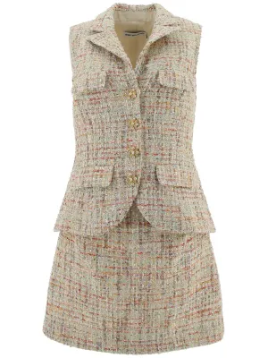 Pastel Boucle Tailored Mini Dress