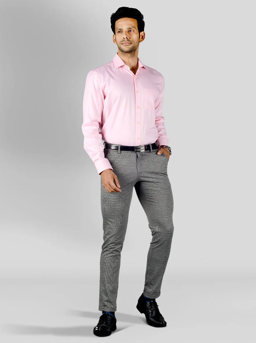 Pastel Pink Dobby Regular Fit Formal Shirt | JadeBlue